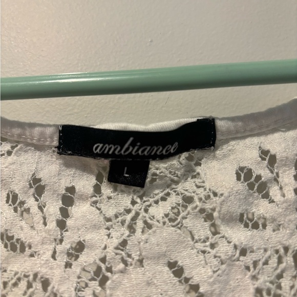 Ambiance Cream and Red Asymmetrical Tank Top - Picture 3 of 3